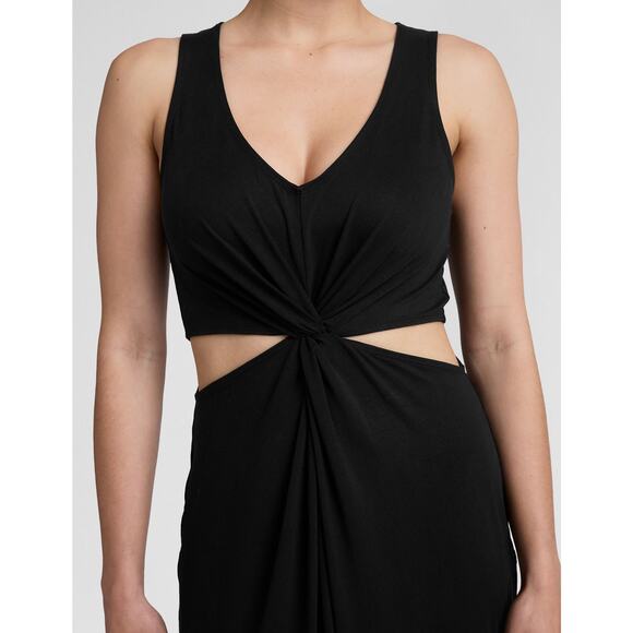 Beyond Yoga Maxi Around The World Front Twist Dress Women’s XL Black Cutout - Picture 5 of 14